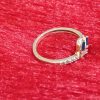 Twin Emerald-Cut Sapphire Silver Ring - Image 2