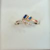 Twin Emerald-Cut Sapphire Silver Ring - Image 3
