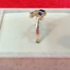 Twin Emerald-Cut Sapphire Silver Ring - Image 4