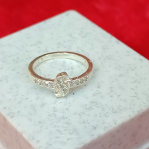 Wave Accent Silver Ring