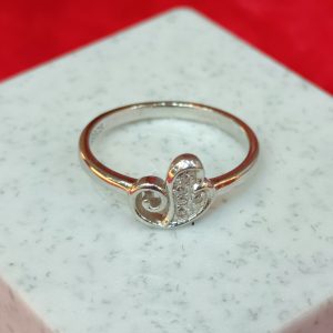 Whimsical Heart Swirl Silver Ring