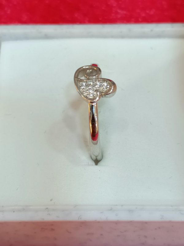 Whimsical Heart Swirl Silver Ring - Image 4