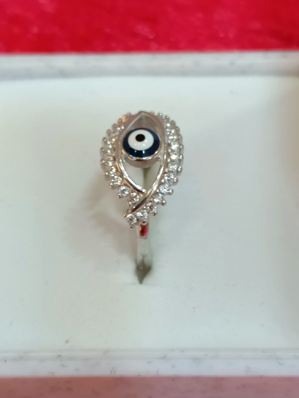 Evil Eye Silver Ring - Image 4