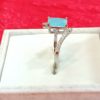 Sky Blue Emerald-Cut Silver Ring - Image 5