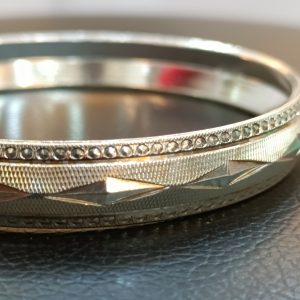 Vintage-Inspired 925 Sterling Silver Bangle