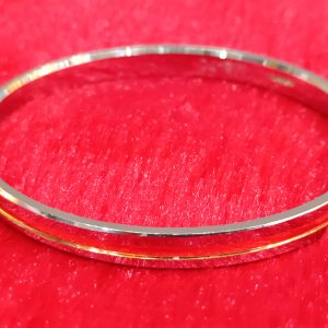 Sleek Two-Tone Groove Bangle for Men