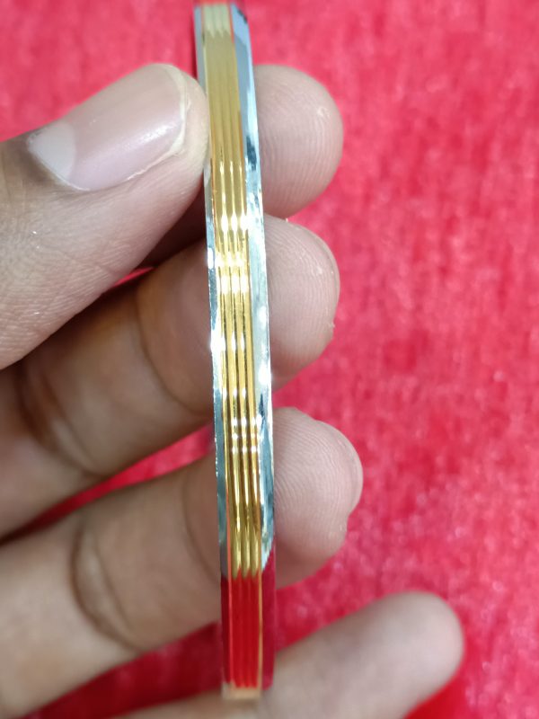 3-Line Two-Tone Bangle for Men - Image 3