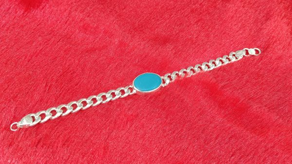 Turquoise Oval Link Bracelet - Image 3