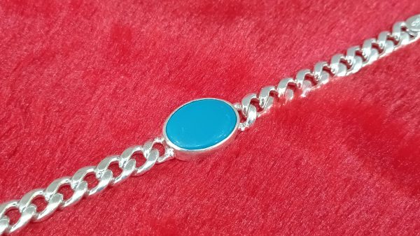 Turquoise Oval Link Bracelet - Image 2