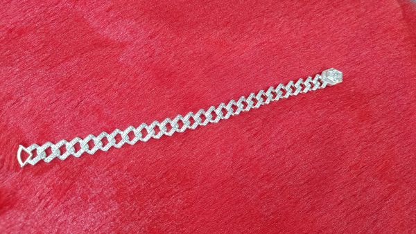 Silver Iced Cuban Link Bracelet for Men - Image 3