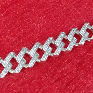 Silver Iced Cuban Link Bracelet for Men