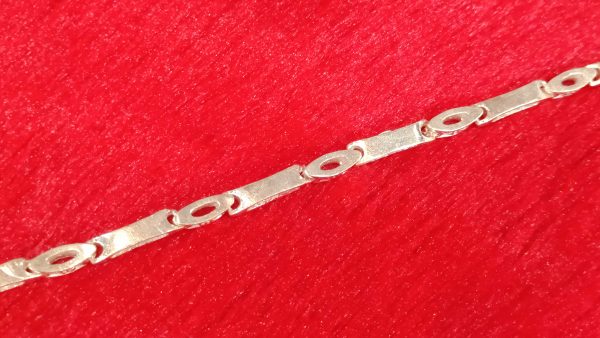 Sterling Silver Flat Oval Link Bracelet