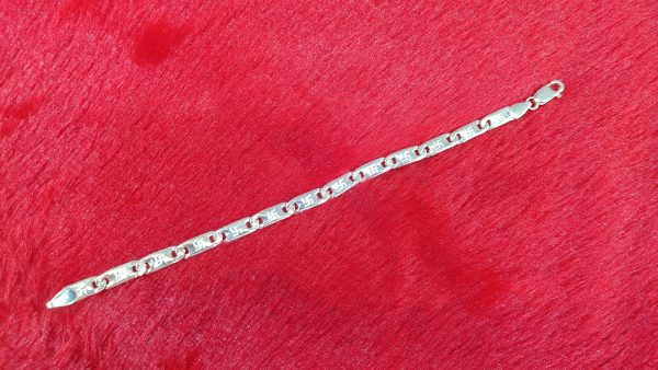 Sterling Silver Bracelet with Engraved Swastik Symbols - Image 2