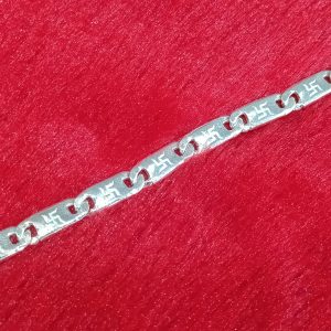 Sterling Silver Bracelet with Engraved Swastik Symbols