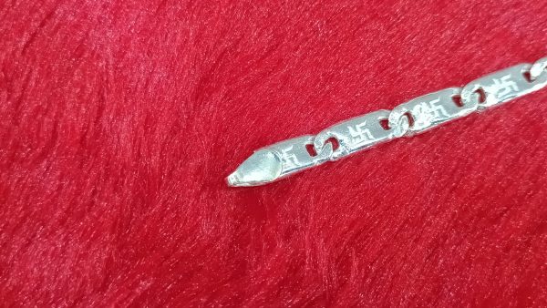 Sterling Silver Bracelet with Engraved Swastik Symbols - Image 3