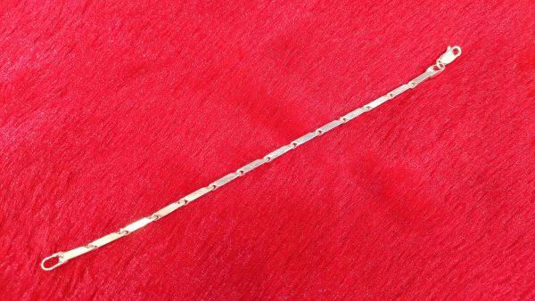 Silver Flat Bar Link Bracelet - Image 2