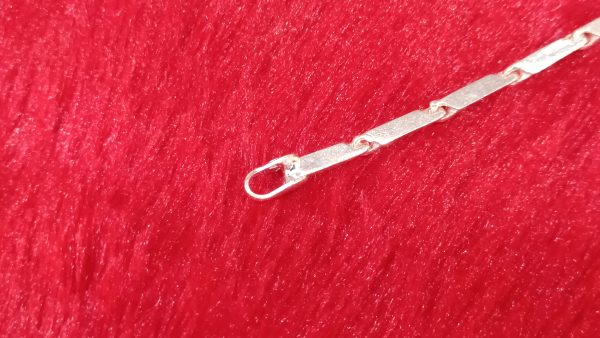 Silver Flat Bar Link Bracelet - Image 3