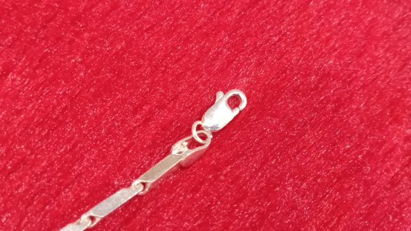 Silver Flat Bar Link Bracelet - Image 4