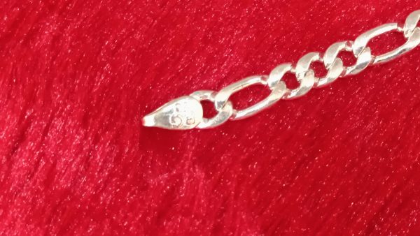 Silver Figaro Chain Bracelet - Image 3