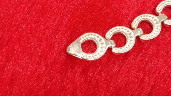 Bold Crescent Link Silver Bracelet - Image 3