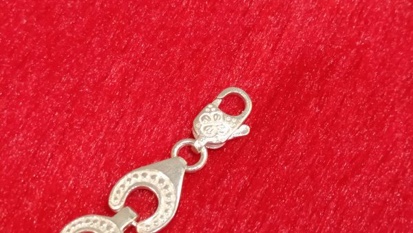 Bold Crescent Link Silver Bracelet - Image 4
