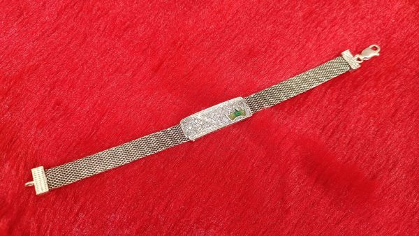 Crown Symbol Silver Mesh Bracelet - Image 2