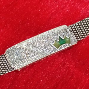 Crown Symbol Silver Mesh Bracelet
