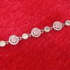 Pink Halo Crystal Silver Bracelet
