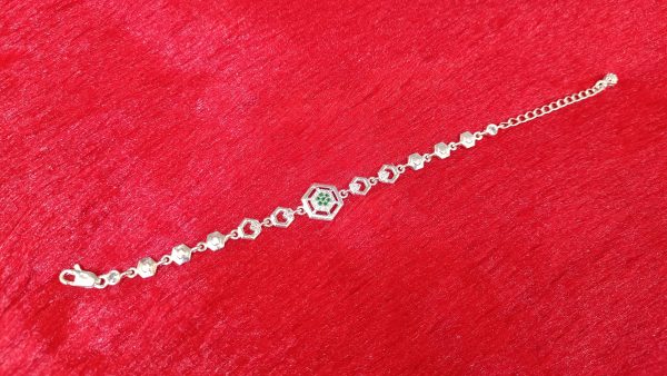 Hexa Sparkle Silver Bracelet - Image 2