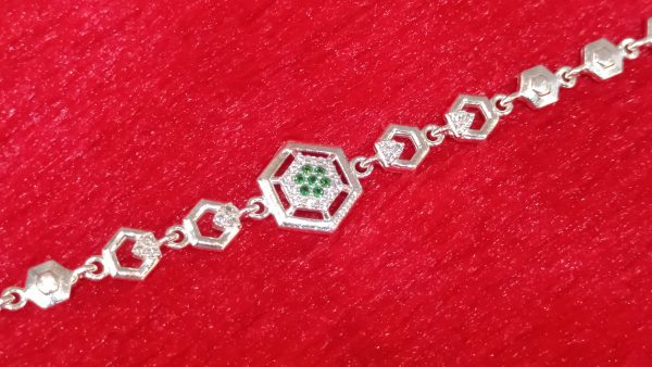 Hexa Sparkle Silver Bracelet