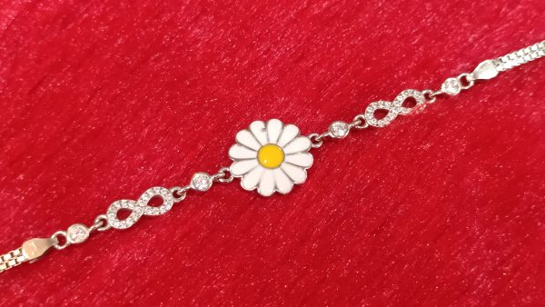 Daisy Charm Silver Bracelet