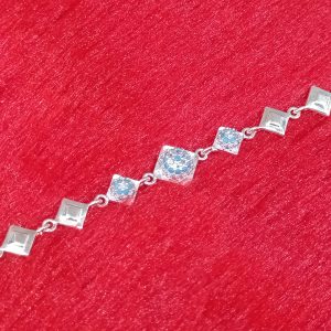 Azure Geo Square Silver Bracelet