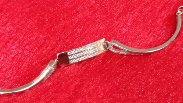 Floral Geo Charm Silver Bracelet