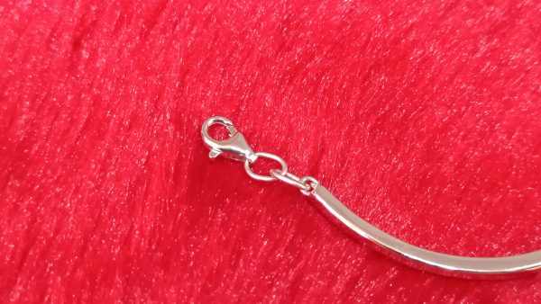 Floral Geo Charm Silver Bracelet - Image 3