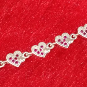 Romantic Pink Stone Heart Bracelet