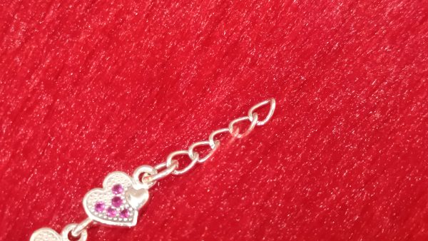 Romantic Pink Stone Heart Bracelet - Image 4