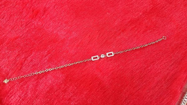 Geometric Sparkle Silver Bracelet - Image 2