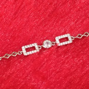 Geometric Sparkle Silver Bracelet