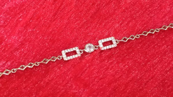 Geometric Sparkle Silver Bracelet