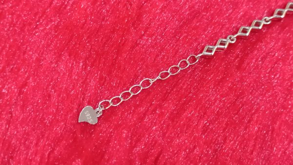 Geometric Sparkle Silver Bracelet - Image 3