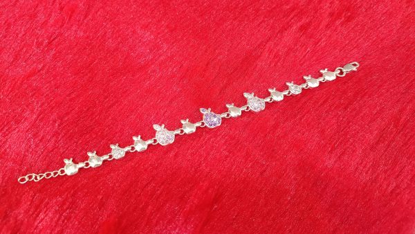 Silver Apple Charm Bracelet - Image 2