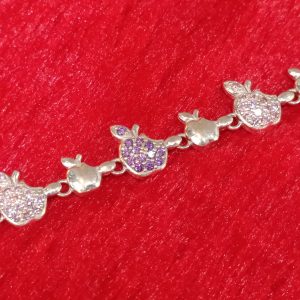 Silver Apple Charm Bracelet