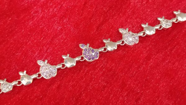 Silver Apple Charm Bracelet