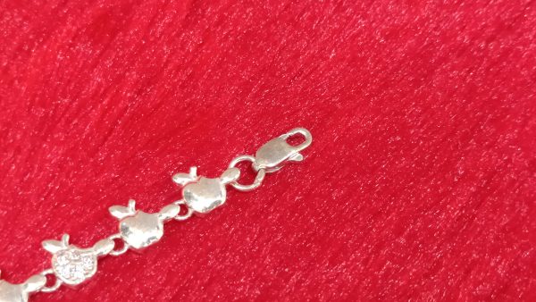 Silver Apple Charm Bracelet - Image 4