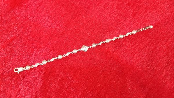 Geometric Charm Silver Bracelet - Image 2