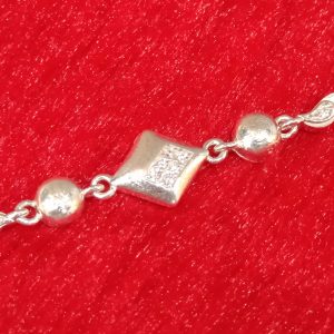 Geometric Charm Silver Bracelet
