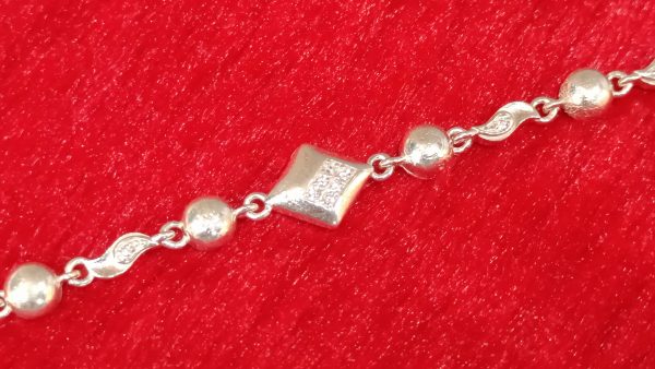 Geometric Charm Silver Bracelet