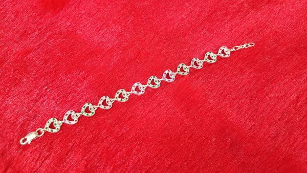 Colorful Heart-Link Silver Bracelet - Image 2