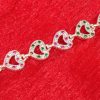 Colorful Heart-Link Silver Bracelet