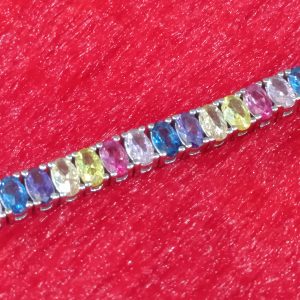 Radiant Gem-Link Silver Bracelet